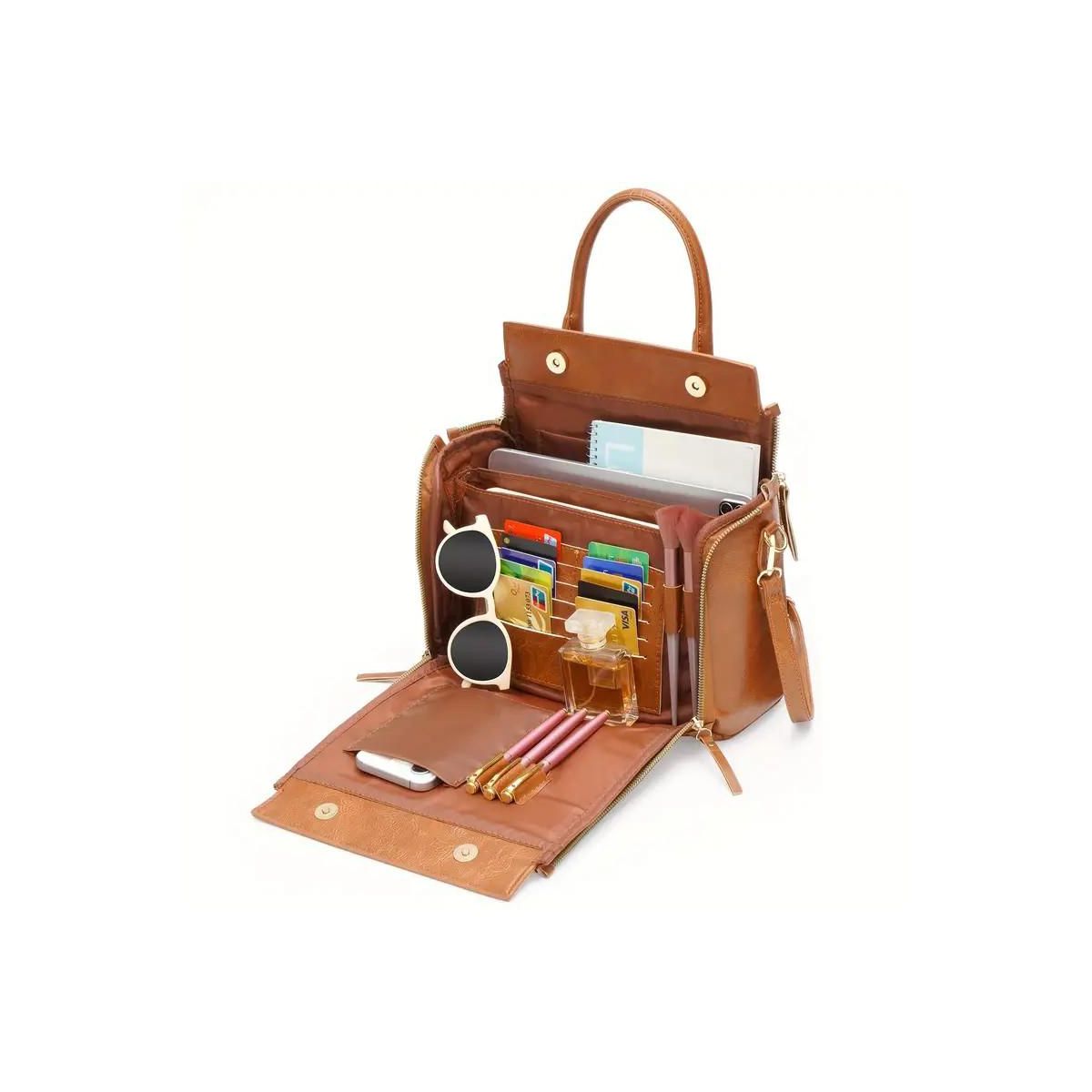 Real Leather Crossbody Handbag